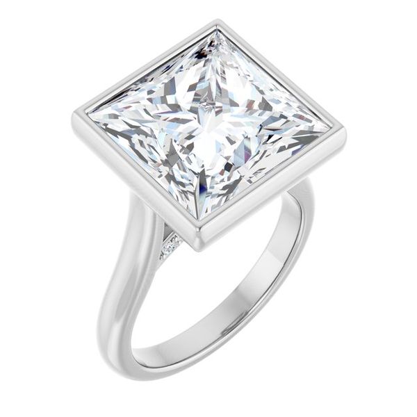 Bezel-Set Accented Engagement Ring