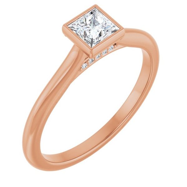 Bezel-Set Accented Engagement Ring