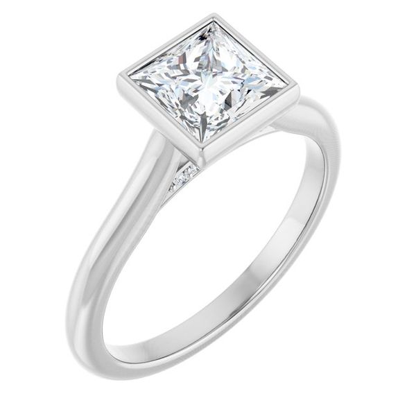Bezel-Set Accented Engagement Ring