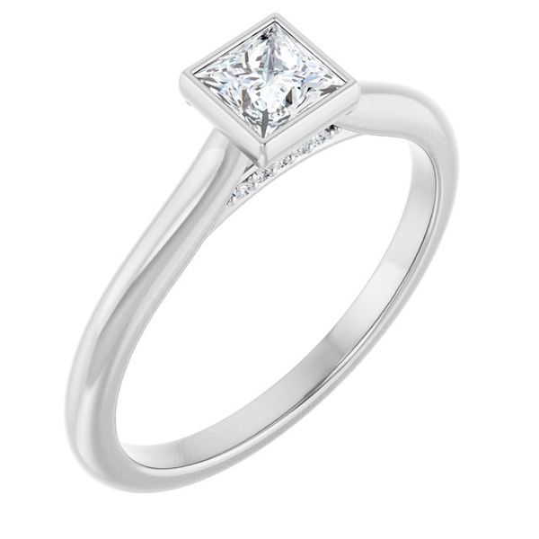 Bezel-Set Accented Engagement Ring