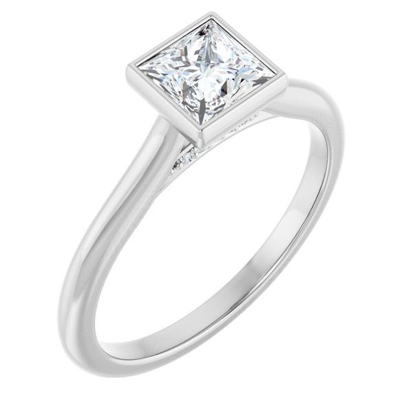 Bezel-Set Accented Engagement Ring