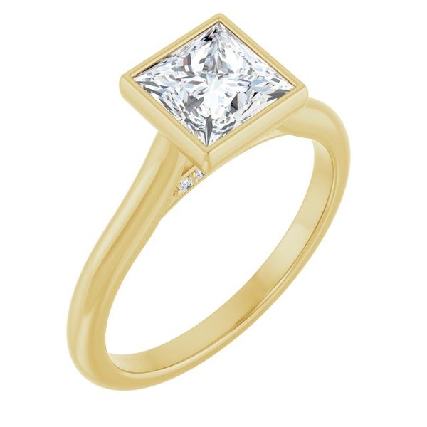 Bezel-Set Accented Engagement Ring