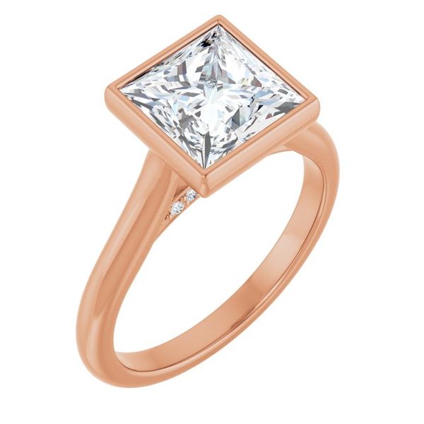 Bezel-Set Accented Engagement Ring