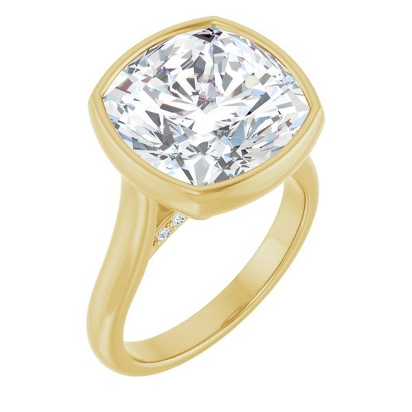 Bezel-Set Accented Engagement Ring