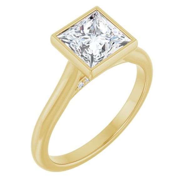 Bezel-Set Accented Engagement Ring