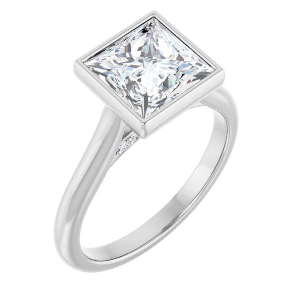 Bezel-Set Accented Engagement Ring