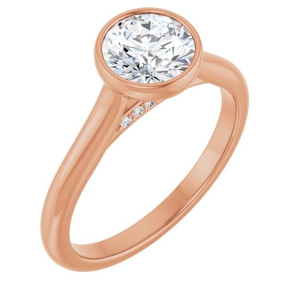 Bezel-Set Accented Engagement Ring