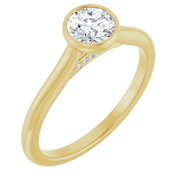 Bezel-Set Accented Engagement Ring