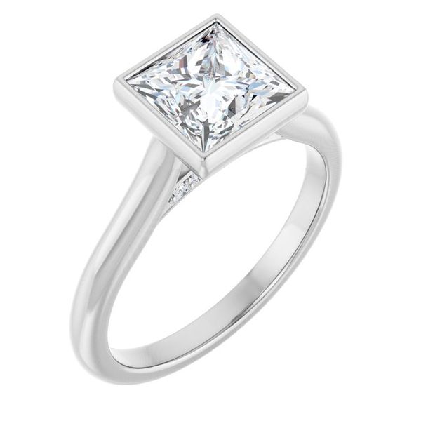 Bezel-Set Accented Engagement Ring