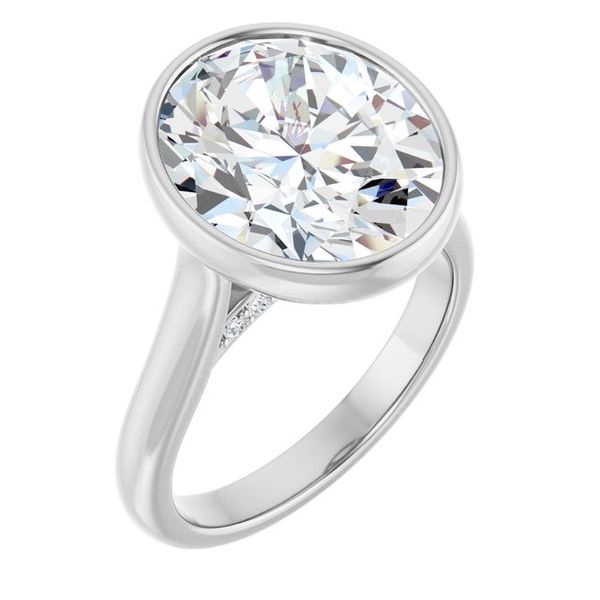Bezel-Set Accented Engagement Ring