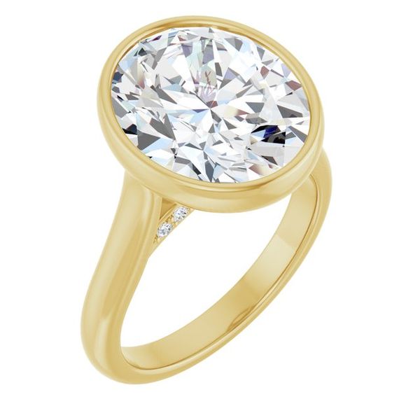 Bezel-Set Accented Engagement Ring