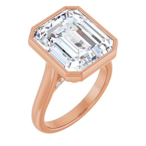 Bezel-Set Accented Engagement Ring