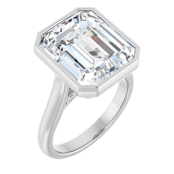 Bezel-Set Accented Engagement Ring