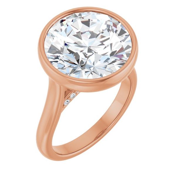 Bezel-Set Accented Engagement Ring