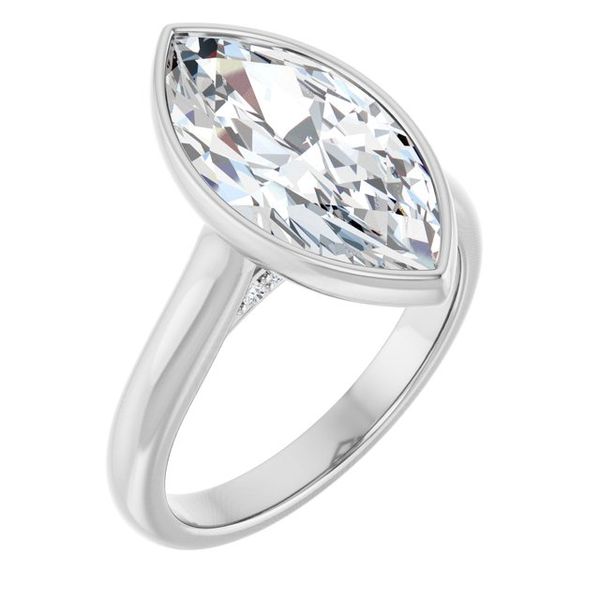Bezel-Set Accented Engagement Ring