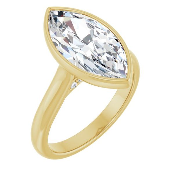 Bezel-Set Accented Engagement Ring