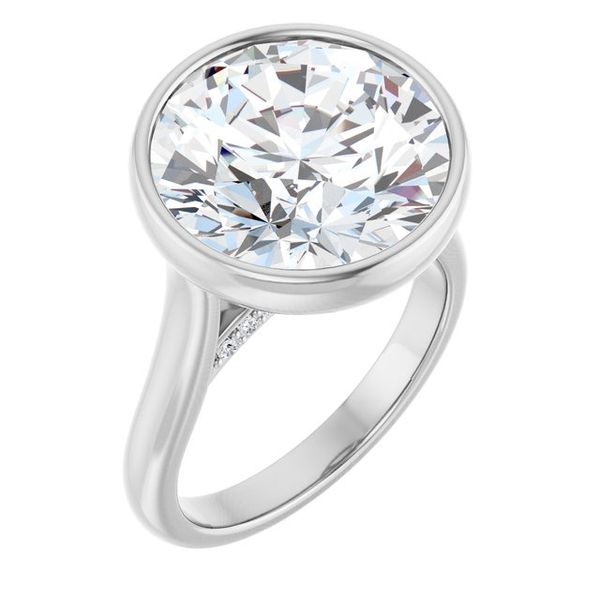 Bezel-Set Accented Engagement Ring