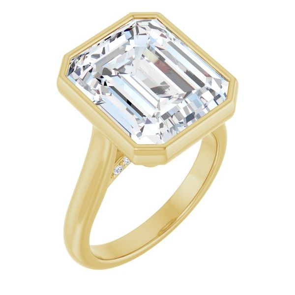 Bezel-Set Accented Engagement Ring