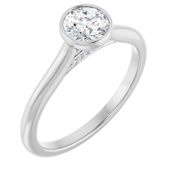 Bezel-Set Accented Engagement Ring