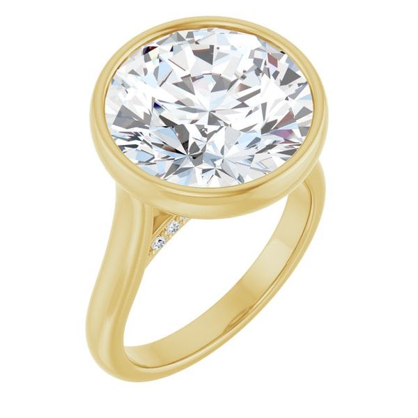 Bezel-Set Accented Engagement Ring