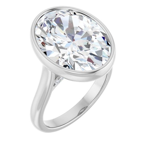 Bezel-Set Accented Engagement Ring