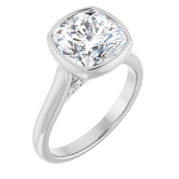 Bezel-Set Accented Engagement Ring