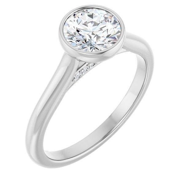 Bezel-Set Accented Engagement Ring