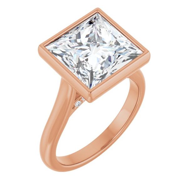 Bezel-Set Accented Engagement Ring