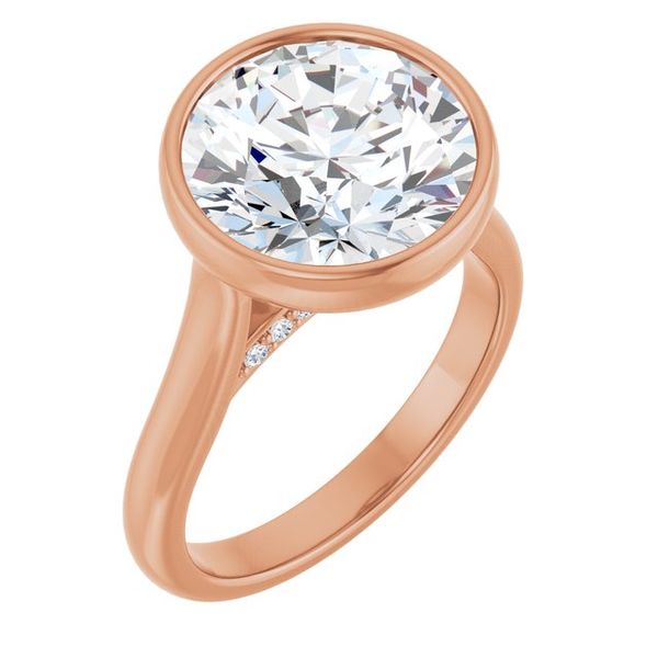 Bezel-Set Accented Engagement Ring