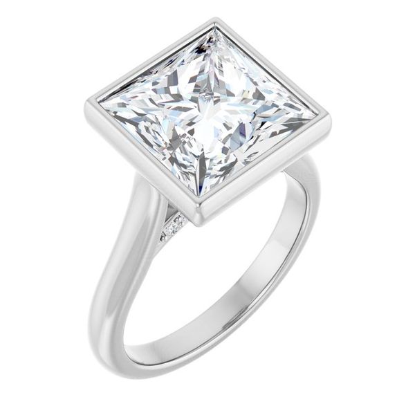 Bezel-Set Accented Engagement Ring