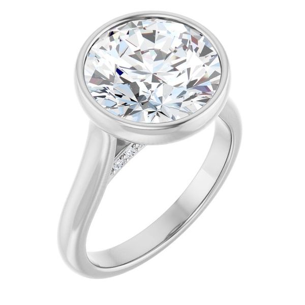Bezel-Set Accented Engagement Ring