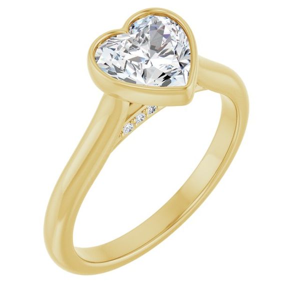 Bezel-Set Accented Engagement Ring
