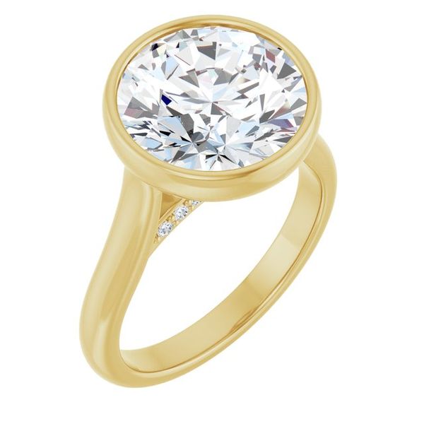 Bezel-Set Accented Engagement Ring