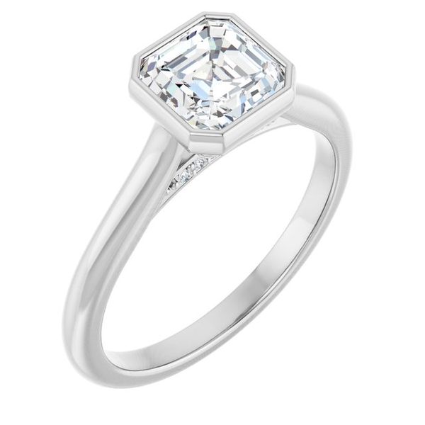Bezel-Set Accented Engagement Ring