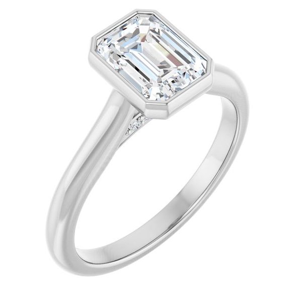 Bezel-Set Accented Engagement Ring