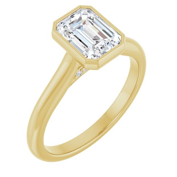 Bezel-Set Accented Engagement Ring