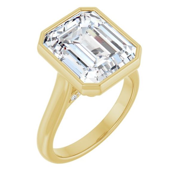 Bezel-Set Accented Engagement Ring