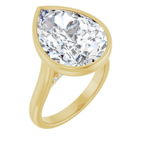 Bezel-Set Accented Engagement Ring