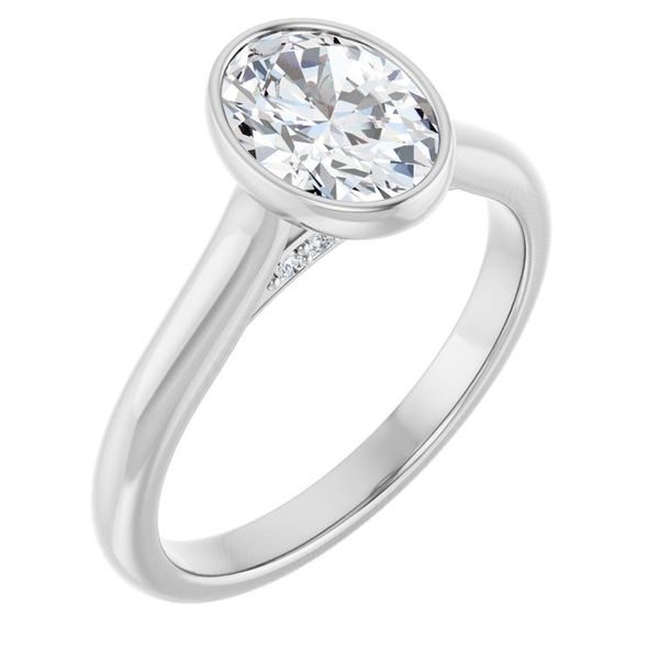 Bezel-Set Accented Engagement Ring