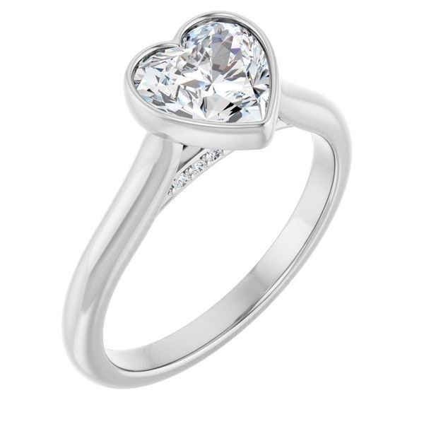 Bezel-Set Accented Engagement Ring