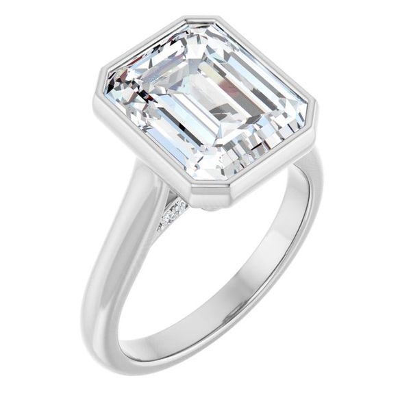 Bezel-Set Accented Engagement Ring