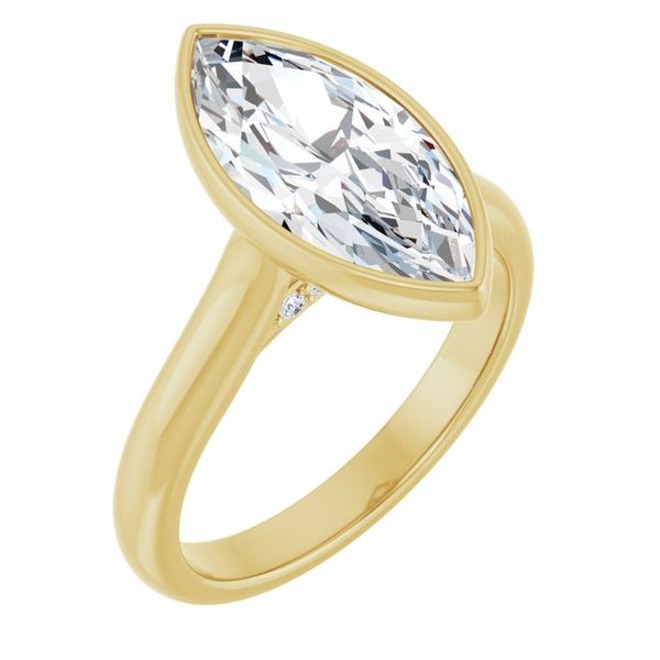 Bezel-Set Accented Engagement Ring