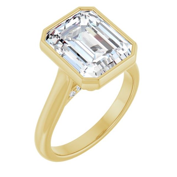 Bezel-Set Accented Engagement Ring