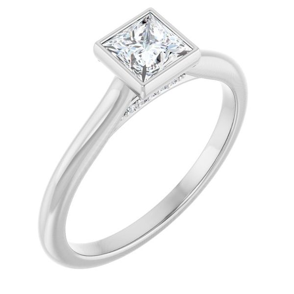 Bezel-Set Accented Engagement Ring