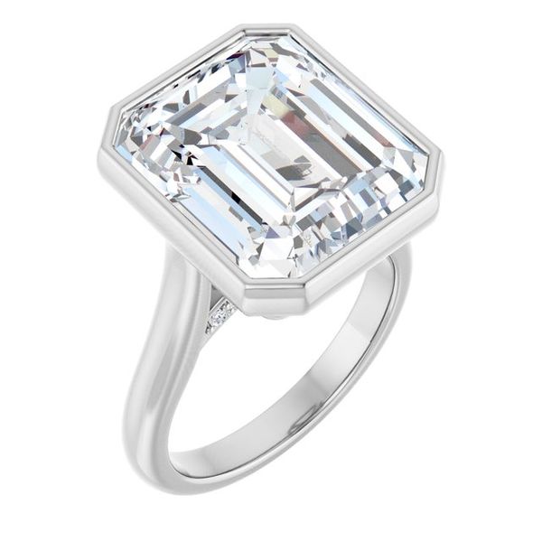 Bezel-Set Accented Engagement Ring