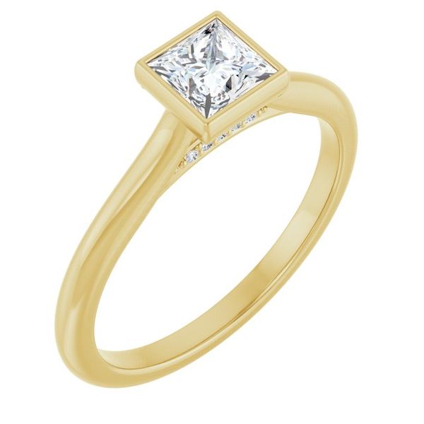 Bezel-Set Accented Engagement Ring