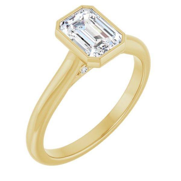 Bezel-Set Accented Engagement Ring