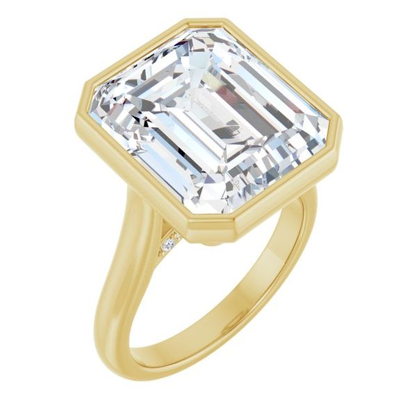 Bezel-Set Accented Engagement Ring