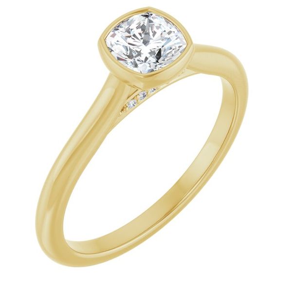 Bezel-Set Accented Engagement Ring