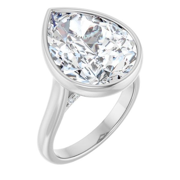 Bezel-Set Accented Engagement Ring